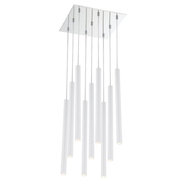 Z-Lite Forest 9 Light Island/Billiard, Chrome & Matte White 917MP24-WH-LED-9SCH - main